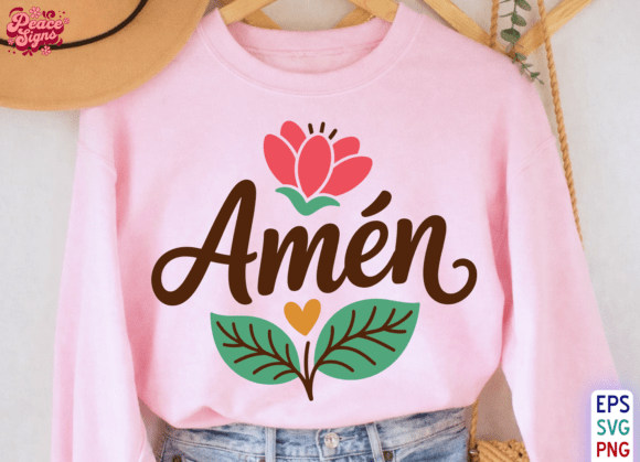 Amén SVG: Spanish Christian Quote SVG for T-Shirt Designs