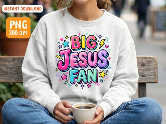 Big Jesus Fan Christian Retro Typography