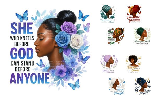 Black Woman Christian Sublimation Design for T-Shirt Designs