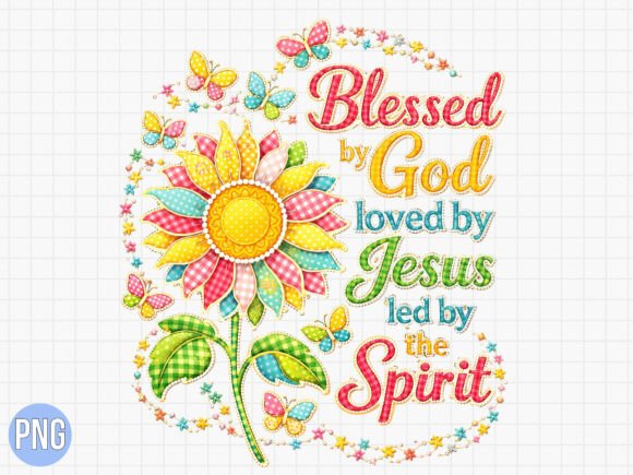 Blessed Sunflower Christian Bible PNG for T-Shirt Designs