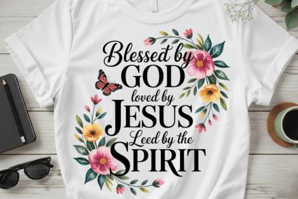 Christian Faith Floral Shirt PNG for T-Shirt Designs