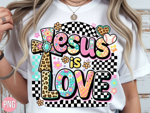 Colorful Jesus Is Love Faith T-Shirt PNG