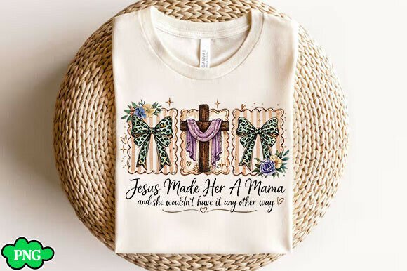 Coquette Christian Mama PNG, Jesus PNG T-Shirt Designs