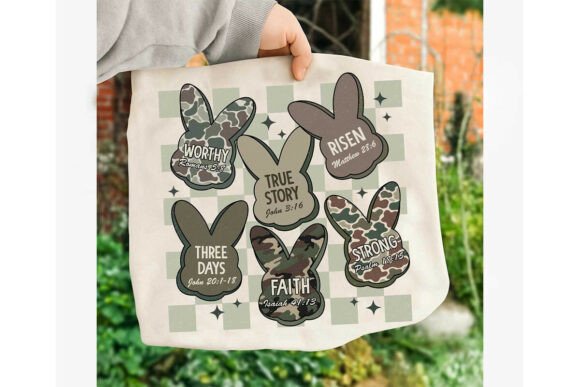 Easter Christian Bunny Camo PNG T-Shirt Designs