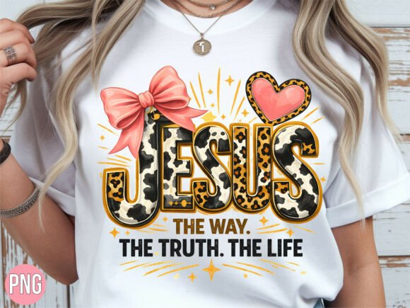 Esus Way Truth Life Cow Christian PNG T-Shirt Designs