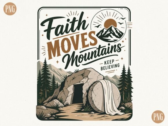 Faith Moves Mountains PNG – Christian