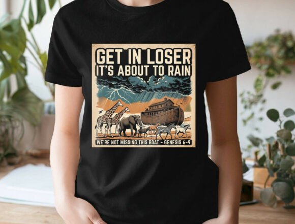 Get in Lose Heaven PNG: Funny Christian T-Shirt Designs