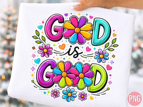 God is Good Flower Christian PNG T-Shirt Designs