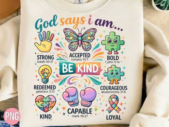 God Says I Am Butterfly Christian PNG T-Shirt Designs