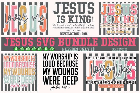Jesus Christian SVG Bundle: Bible Verse T-Shirt Designs