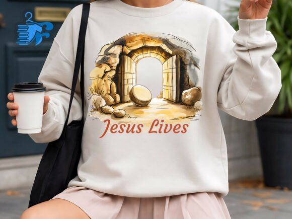 Jesus Lives Christian Easter Design T-Shirt Designs
