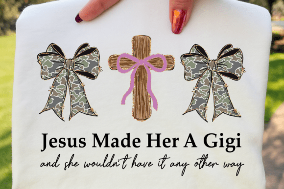 Jesus Made Her Gigi Christian Mom T-Shirt Designs