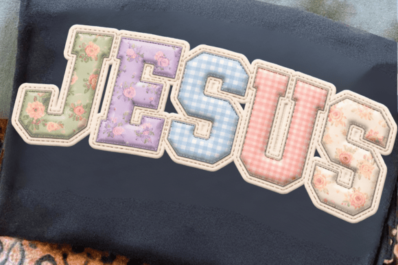 Jesus PNG: Faux Quilted Religious Shirt T-Shirt Designs