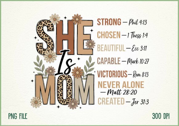 She is Mom Christian Mother’s Day T-Shirt Designs